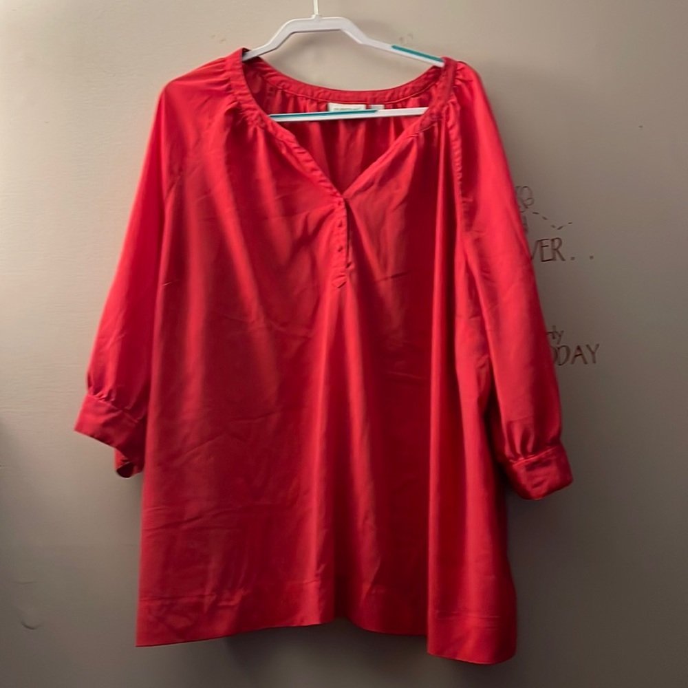 Avenue 30/32 pink 3/4 sleeve blouse/ work shirt